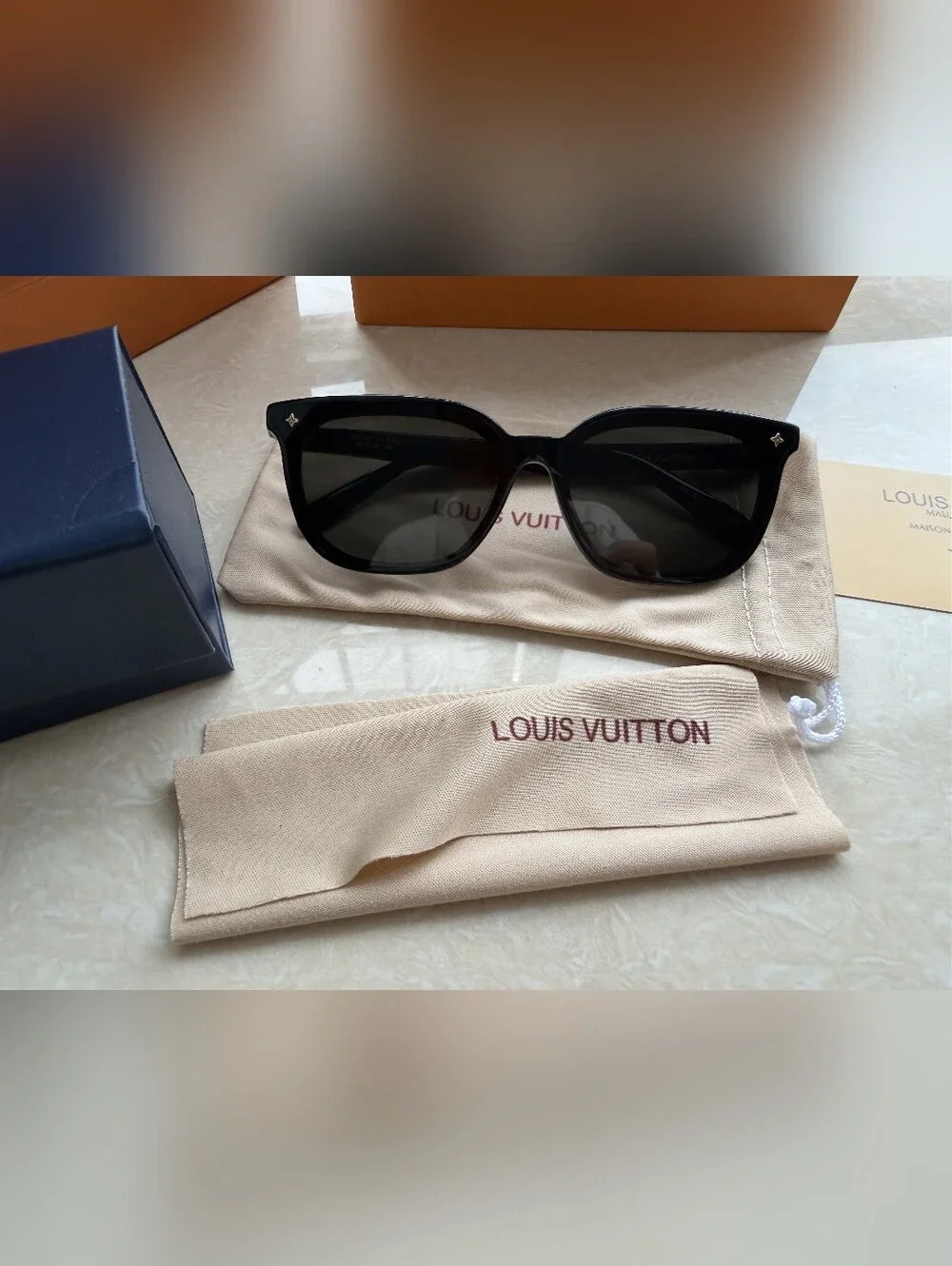 Louis Vuitton Black Women's Square Sunglasses
